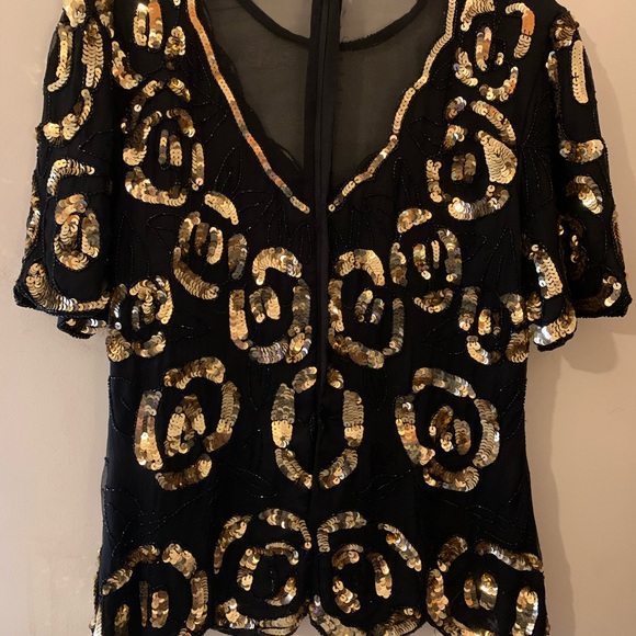 COPY - Vintage Beaded Evening Blouse - Picture 1 of 4